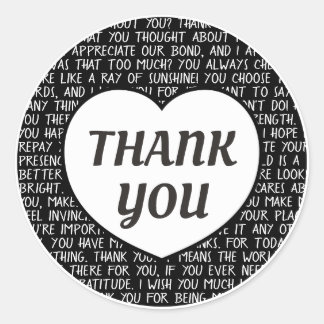 Super Sincere Thank You Classic Round Sticker