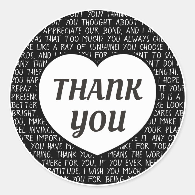 Super Sincere Thank You Classic Round Sticker (Front)