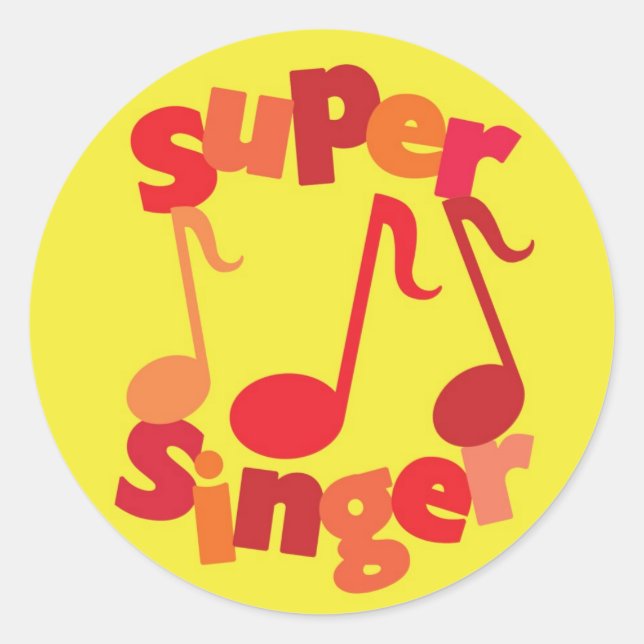 Super Singer Classic Round Sticker (Front)