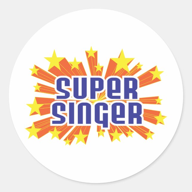 Super Singer Classic Round Sticker (Front)