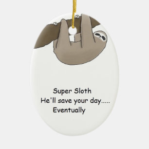Super Sloth Hero Ceramic Ornament