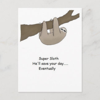 Super Sloth Hero Postcard