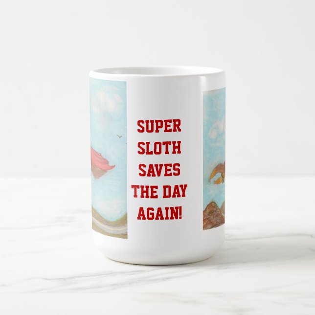 Super Sloth saves the day again! Coffee Mug (Center)