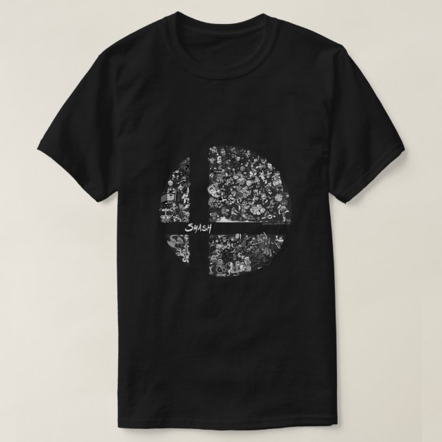 Super Smash Bros. Ultimate (Grayscale) Classic T-Shirt (Design Front)