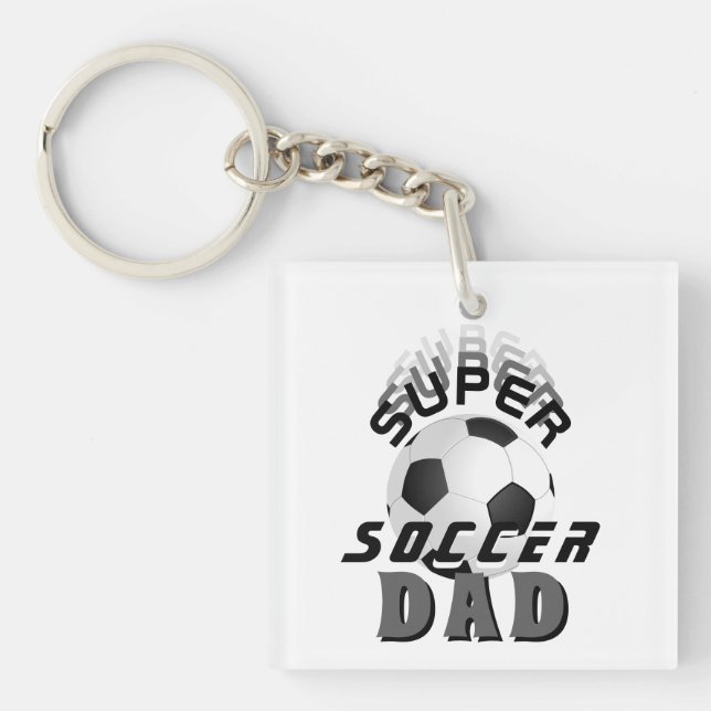 Super Soccer Dad Football Ball Sports Photo  Key Ring (Front)