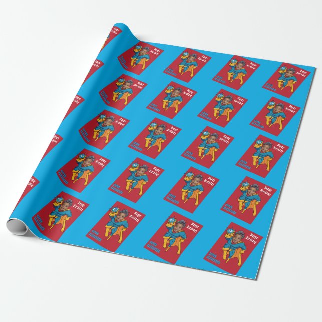Super Special Kid's Greatest Superhero Wrapping Paper (Unrolled)