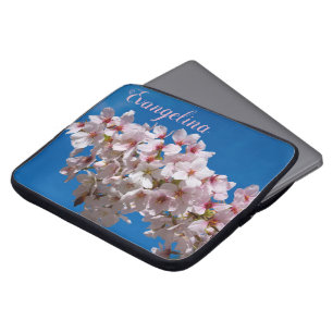 Super Spring Cherry Blossoms Sakura Custom Name Laptop Sleeve