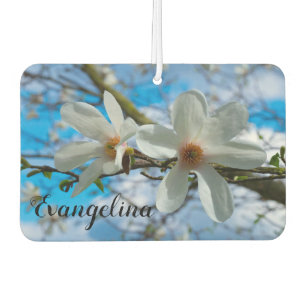 Super Spring Magnolia Blossom Custom Name Car Air Freshener