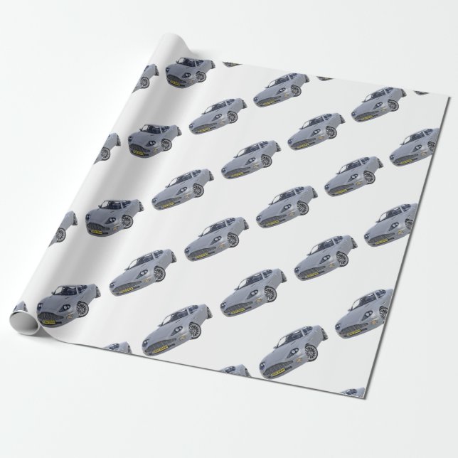 Super Spy Car in Silver Wrapping Paper (Unrolled)