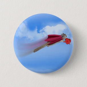 Super Squirrel Delivery With Valentine Candy 6 Cm Round Badge