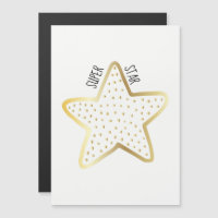 Super Star Congratulations Gold Star Magnetic Card