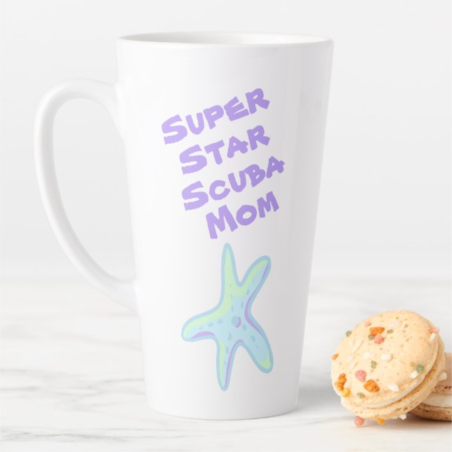 Super Star Scuba Mum Starfish Latte Mug (In Situ)