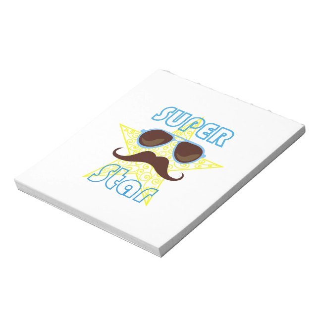 Super Star with sunglasses and mustache Notepad (Rotated)