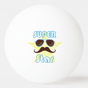 Super Star with sunglasses and mustache Ping Pong Ball