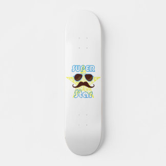 Super Star with sunglasses and mustache Skateboard