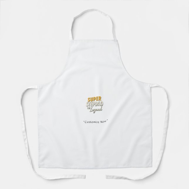 Super Step Dad the Legend Apron – BBQ Gift (Front)