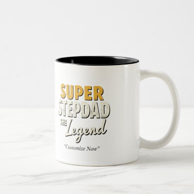 Super Step Dad the Legend Mug – Custom Gift (Right)