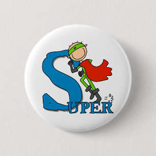 Super Stick Figure Hero 6 Cm Round Badge