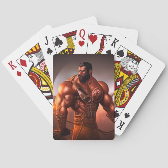 Super Strong Man Playing Cards (Back)