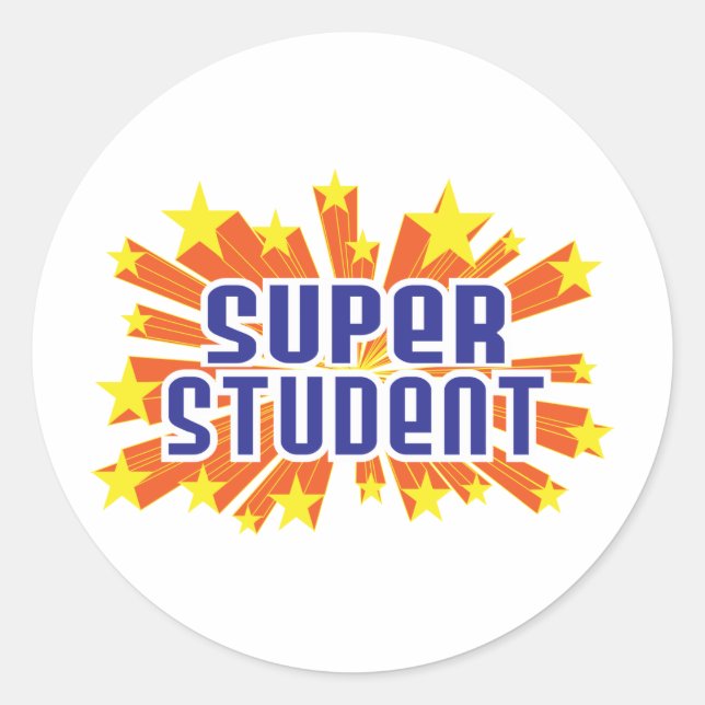 Super Student Classic Round Sticker (Front)
