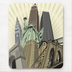 Super Stylised Cityscape NYC Mouse Pad