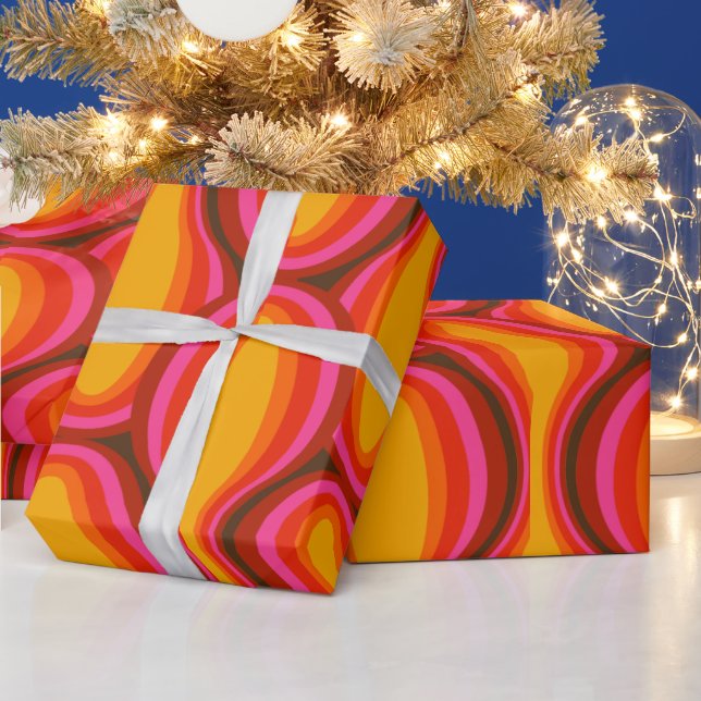 Super stylish and modern retro 60s 70s giftwrap wr wrapping paper (Holidays)