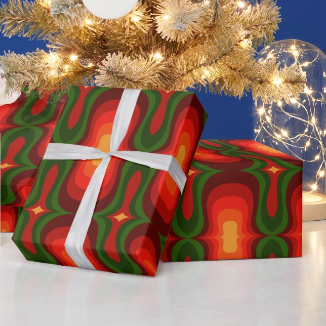 Super stylish and modern retro 60s 70s giftwrap wr wrapping paper (Holidays)