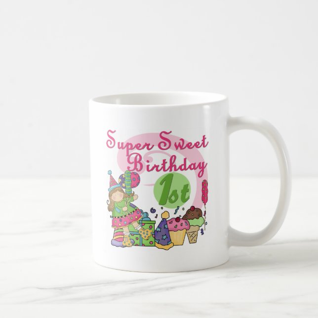 Super Sweet 1st Birthday T-shirts and Gifts Coffee Mug (Right)