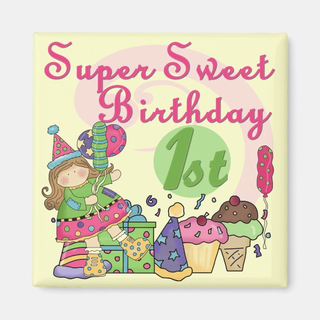 Super Sweet 1st Birthday T-shirts and Gifts Magnet (Front)