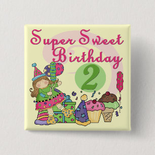 Super Sweet 2nd Birthday T-shirts and Gifts 15 Cm Square Badge