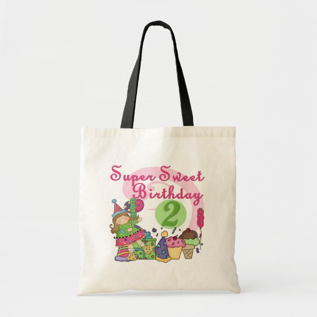 Super Sweet 2nd Birthday T-shirts and Gifts Tote Bag (Front)
