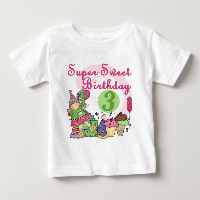 Super Sweet 3rd Birthday Tshirts and Gifts (Front)