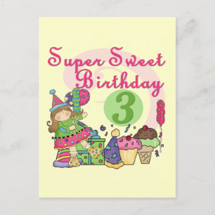 Super Sweet 3rd Birthday Tshirts and Gifts Postcard