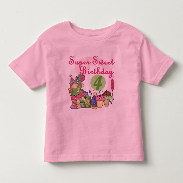 Super Sweet 4th Birthday T-shirts and Gifts (Front)