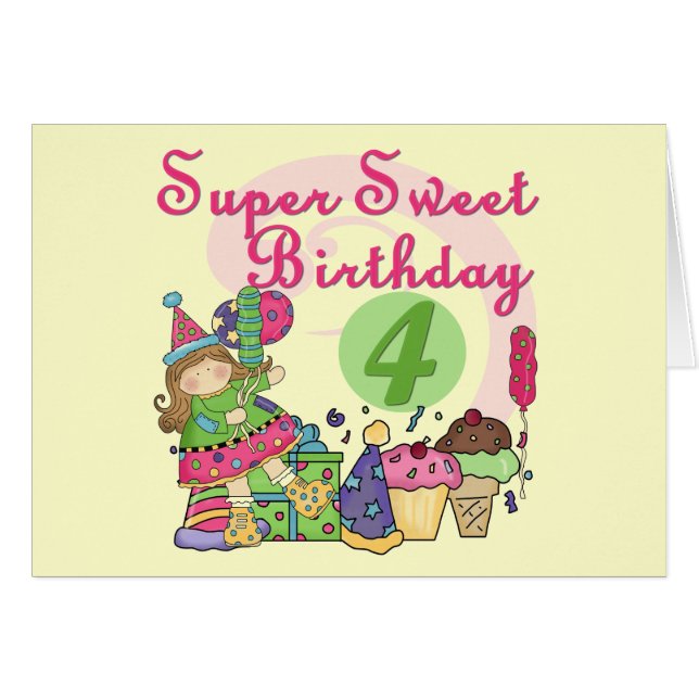 Super Sweet 4th Birthday T-shirts and Gifts (Front Horizontal)