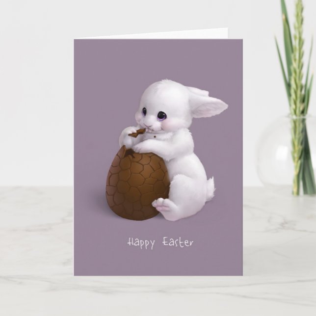 Super sweet Easter bunny Holiday Card (Front)