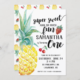 Super Sweet Fruit First Birthday Invitation