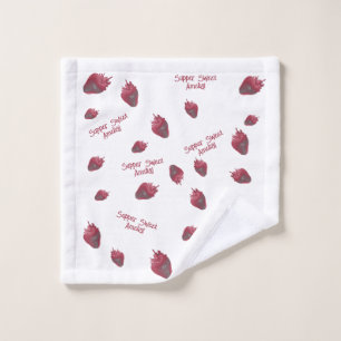 Super sweet Strawberry Personalised Wash Cloth