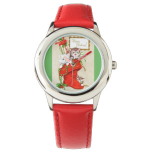 Super Sweet Vintage Christmas Kittens Watch