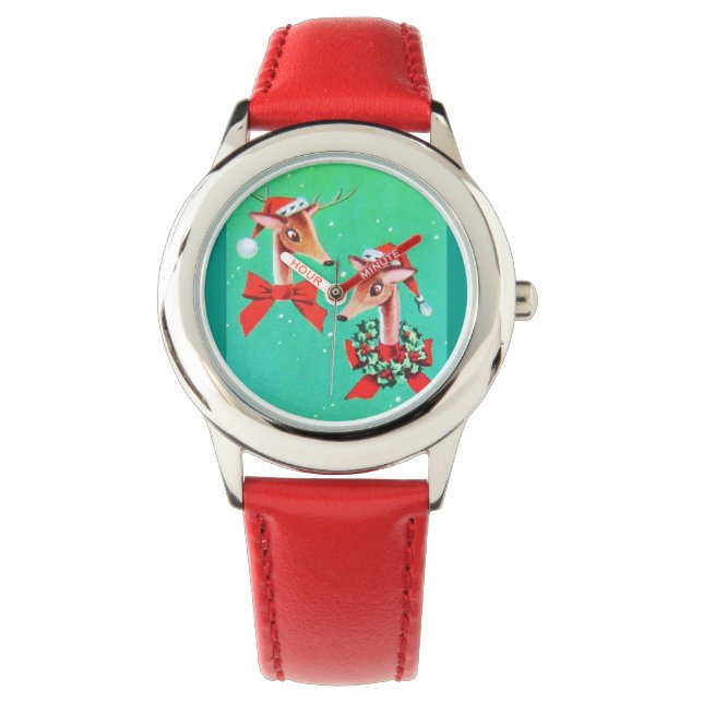 Super Sweet Vintage Christmas Reindeer Watch (Front)