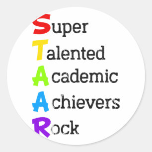 Super Talented Academic Achievers Rock Funny Test Classic Round Sticker