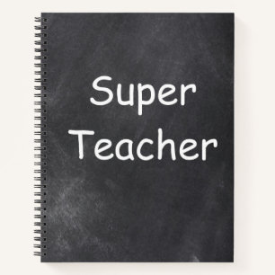 Super Teacher Chalkboard Design Gift Idea Notebook