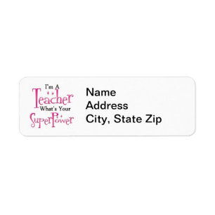 Super Teacher Return Address Label