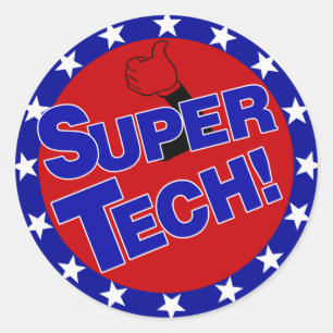 SUPER TECH! LABORATORY SCIENTIST ENCOURAGEMENT CLASSIC ROUND STICKER