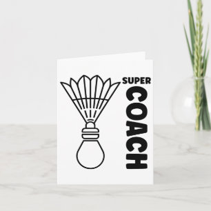Super Trainer Badminton Sport Simple Badminton Coa Card