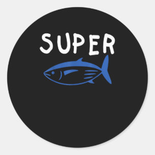 Super Tuna Fish Army Funny Kp Music Men Women Kid Classic Round Sticker