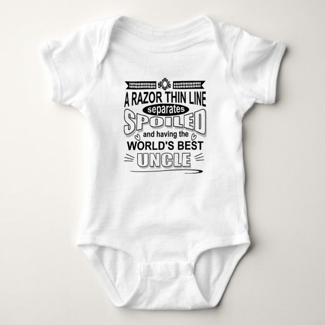super uncle or spoiler of nephew or niece baby bodysuit (Front)