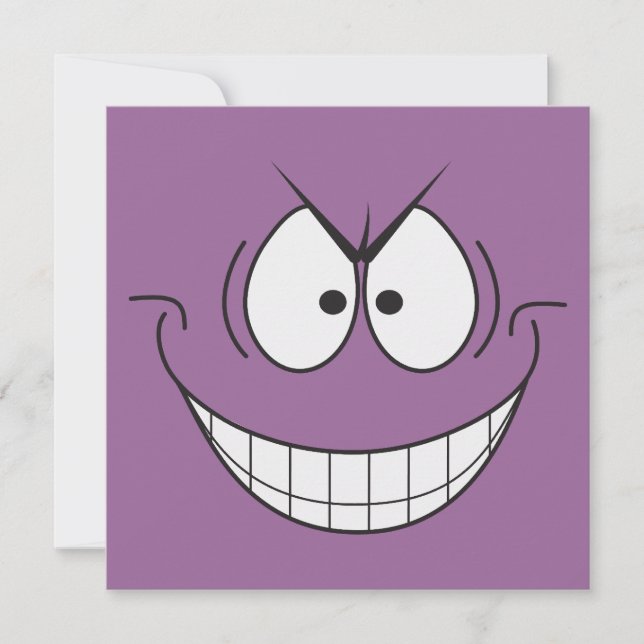 Super Villain Birthday Party Invitation - Purple (Front)
