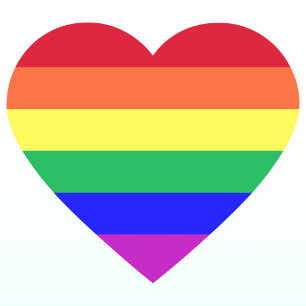Super Vivid Vibrant Colorful LGBTQ Rainbow Stripes Heart Sticker