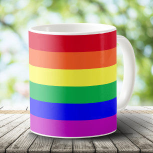 Super Vivid Vibrant Colors Gay Pride Rainbow Flag Coffee Mug